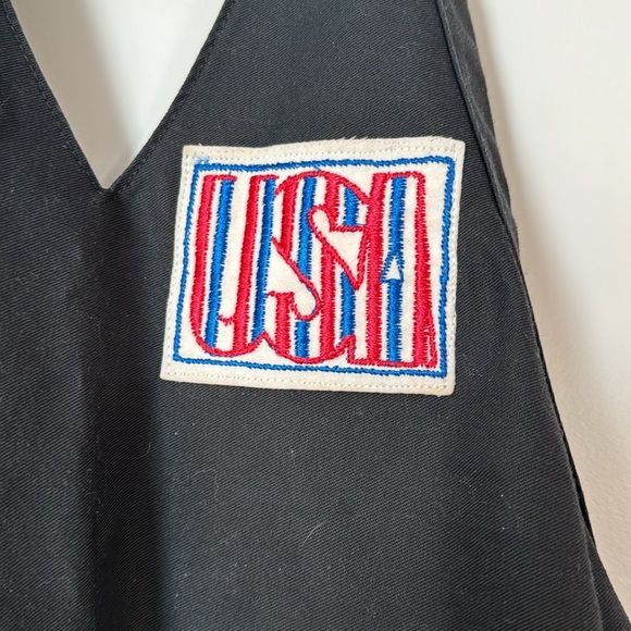 Augusta V neck apron USA patch stitching black vintage - Picture 2 of 7